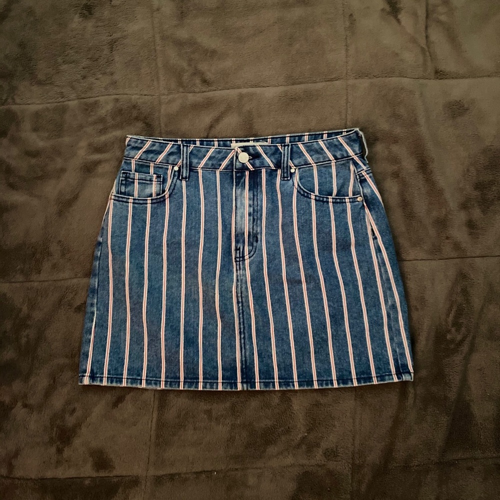 PacSun striped jean skirt